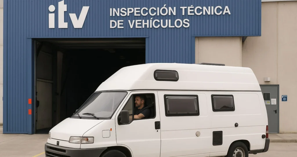 furgoneta camper saliendo de la itv de homologacion