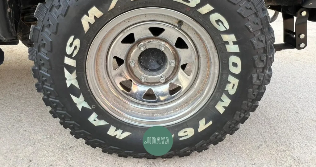 foto de detalle de un neumatico 4x4