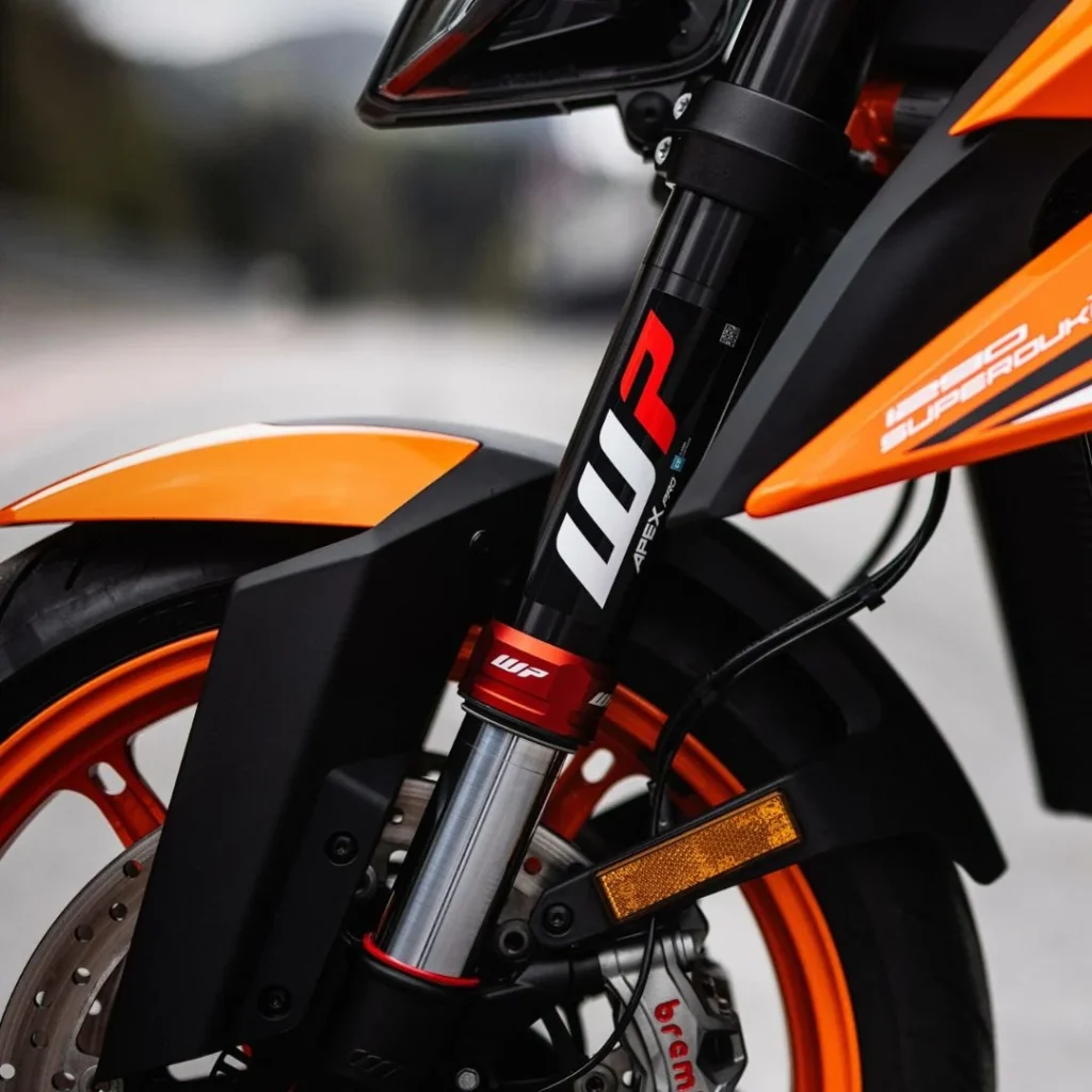 detalle suspensión delantera motocicleta