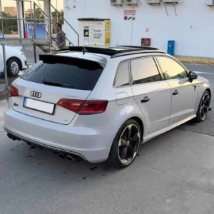 audi a3 sportback blanco con difusor y colas escape homologadas en itv